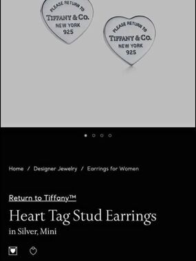 Tiffany & Co. Silver Heart Tag Stud Earrings